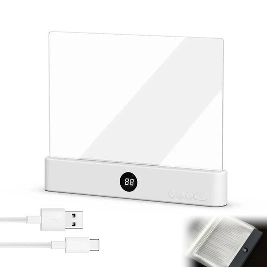 Smart LED Reading Light Book Light Treasure Box Rechargeable Clear LED Flat Reading Light Timer Doodleable Study Lamp the Quiet Reader'S Dream Lights Ultra-Thin Wireless Design